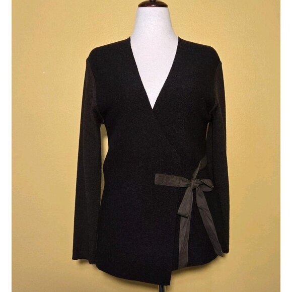 Silvia Novelli Merino Wool Wrap‎ Longline Classic Layering Sweater Womens Large - Picture 2 of 9